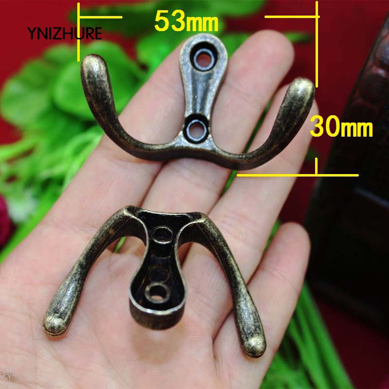 50PCS 53 * 30MM antique cupboard alloy hook coat hooks home decoration accessories double snap hooks|hook coat|hook hookshooks decorative - AliExpress