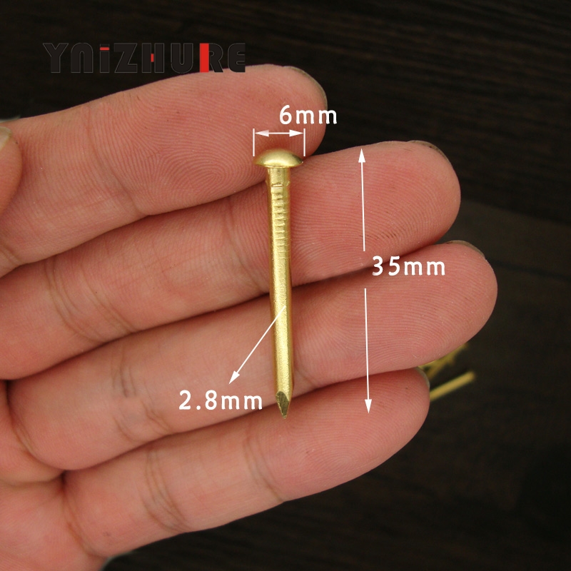 10mm 15mm 18mm 21mm 26mm 35mm Pure copper nails Round small copper nail Antique drum Furniture hinge Brass nails Gold, black|Nails|   - AliExpress