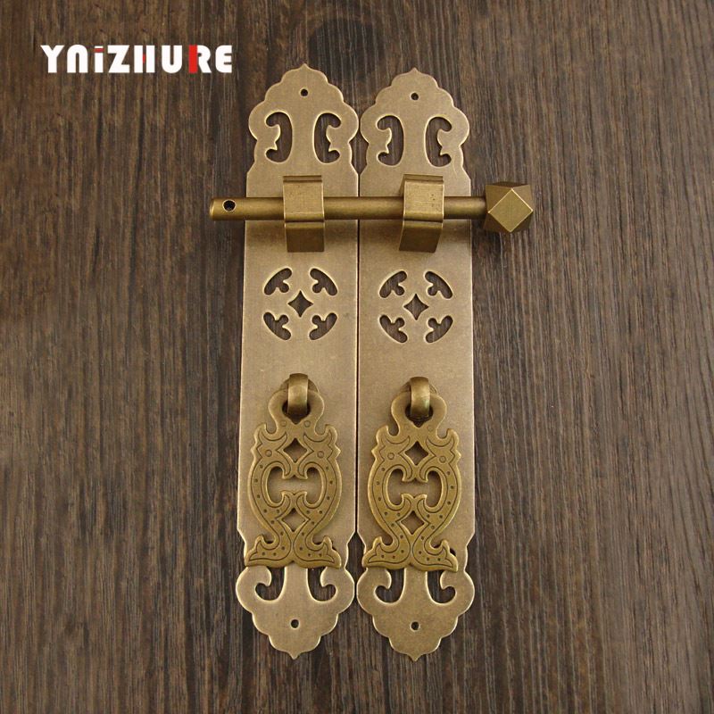 1pair Chinese Antique Furniture Handle Classic Bookcase Pure Copper Handle Cupboard Wardrobe Door Drawer Retro Handle|Cabinet Pulls|   - AliExpress