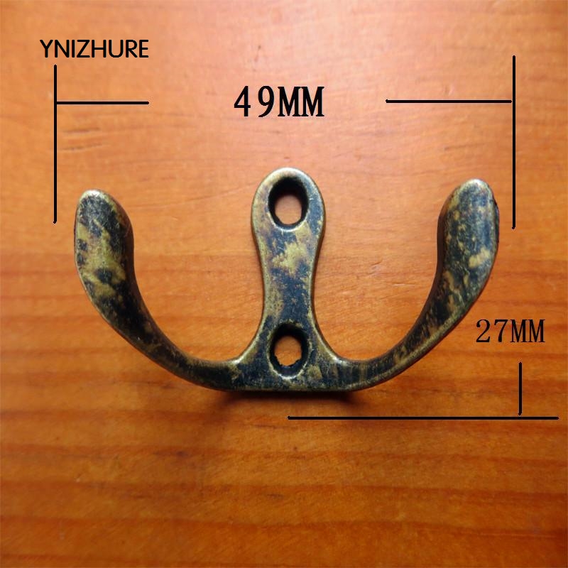 20pcs 49*27mm Antique alloy hook thin trumpet hook wall hook holes hangers for clothes