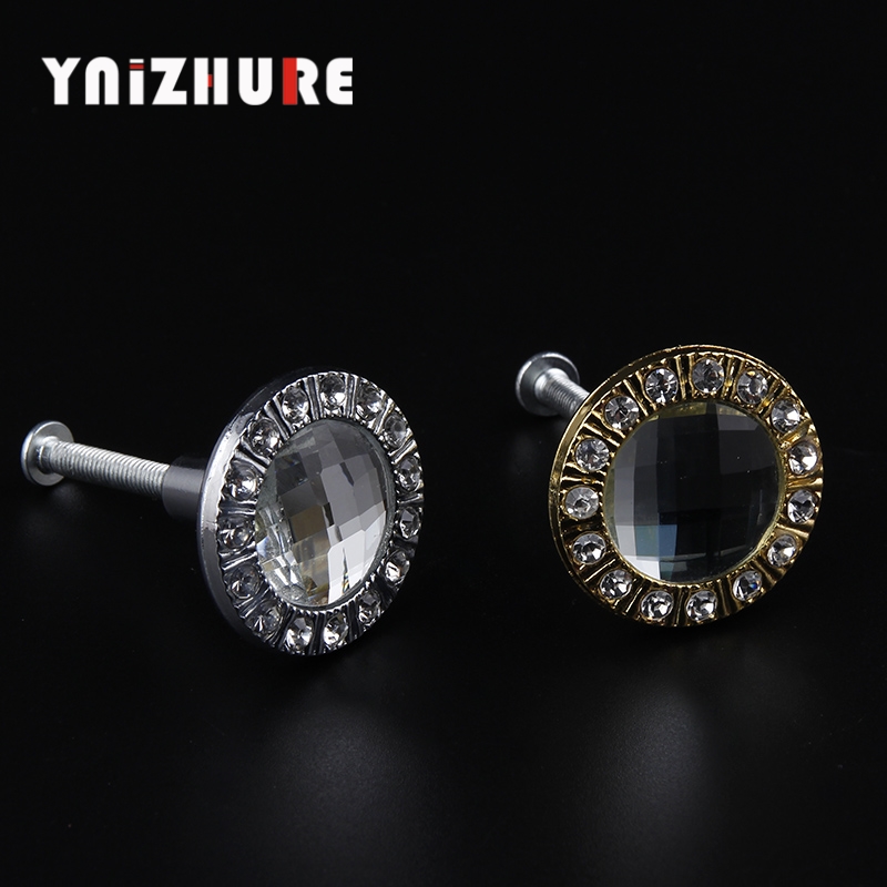 YNIZHURE 30mm Diamond Design Clear Crystal Glass Knobs Cupboard Drawer Pull Kitchen Cabinet Wardrobe Handles Furniture Hardware|Cabinet Pulls|   - AliExpress