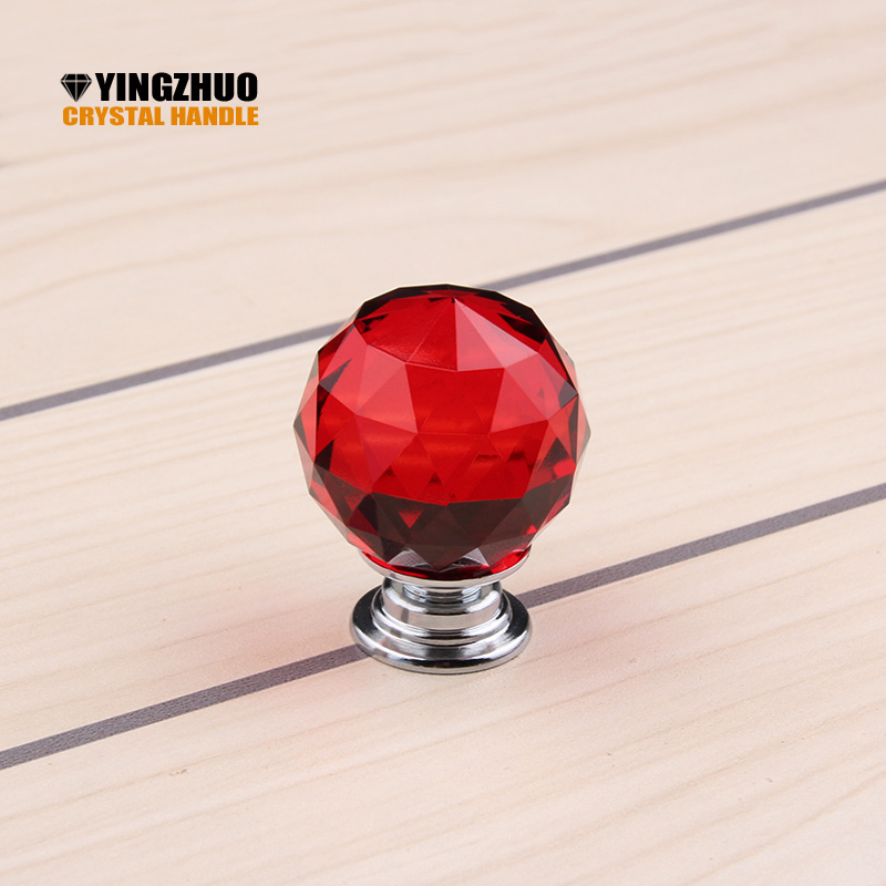 Puxadores Puxador 30mm Newest Arrival Fashion Cabinet Cupboard Wardrobe Red Crystal Glass Drawer Knob Pull Handle Free Shipping|crystal glass drawer knobs|glass drawer knobsdrawer knobs - AliExpress