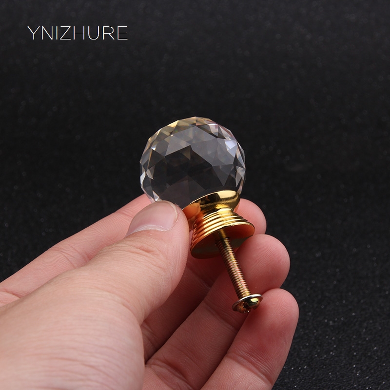 10 pcs/lot 30mm transparent crystal (ball shape)gold base single door knob/handle/pull cabinet drawer accessory|door knob|cabinet drawerdoor knob gold - AliExpress