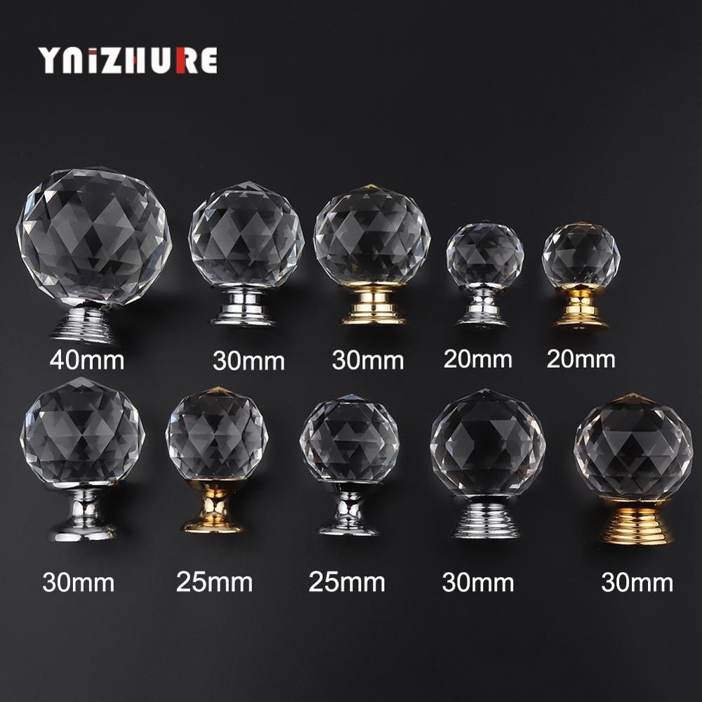 YNIZHURE Brand Design 20 40mm Crystal Glass Knobs Handles Dresser Drawer Kitchen Cabinet Pull Cupboard Handle|Cabinet Pulls|   - AliExpress