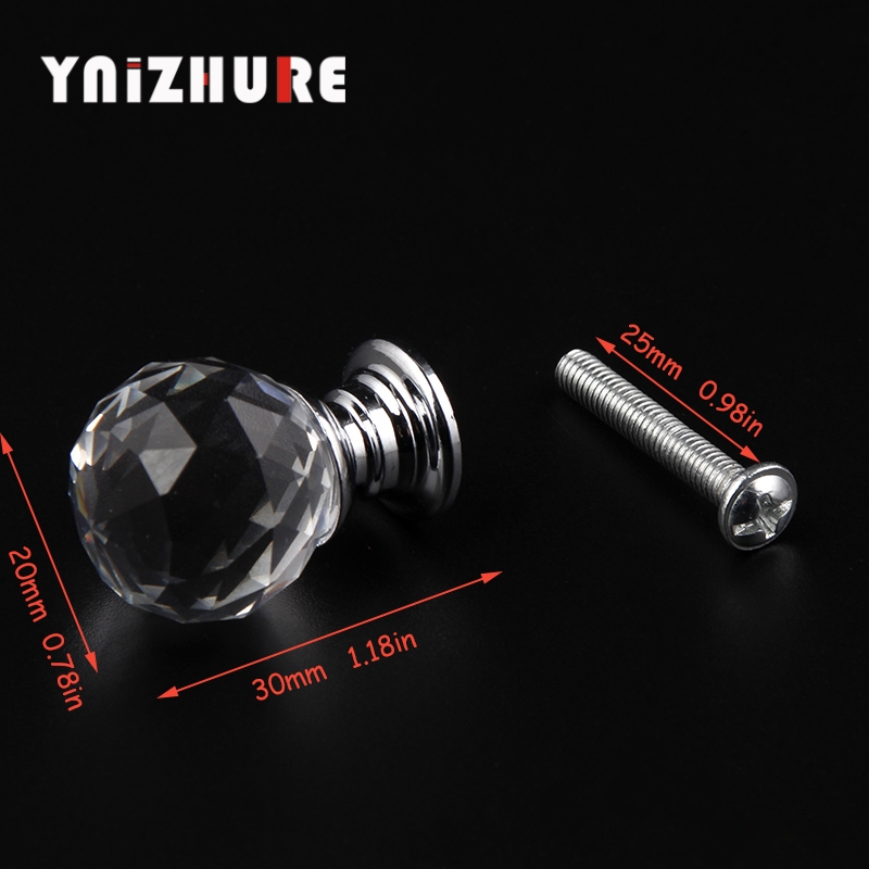 YNIZHURE 18mm Transparent Smooth Crystal Glass MINI Small Handle Furniture Jewelry Box Knob Drawer Cabinets Furniture Kitchen|Cabinet Pulls|   - AliExpress