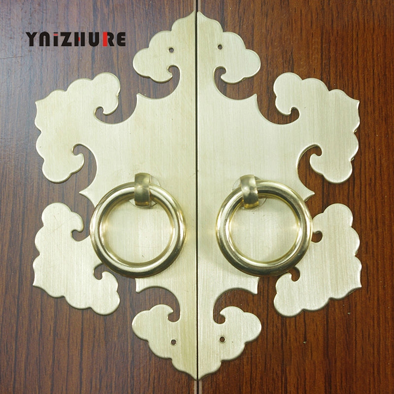 115MM Chinese Door Handle Copper Decorated Wooden Wardrobe Surface Mounted Single Hole Brass Furniture Cabinet Cabinet Handle|Cabinet Pulls|   - AliExpress