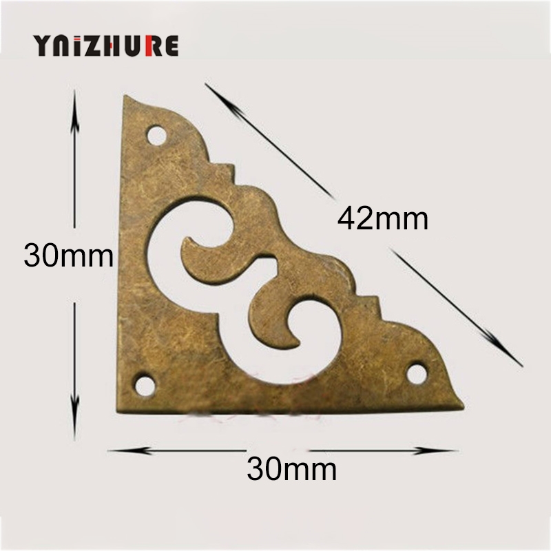 16pcs 30mm Chinese Antique Furniture Copper Wrap Angle Corner Piece Cabinet Door Corner Flower Piece Of Hardware Accessories|Corner Brackets|   - AliExpress