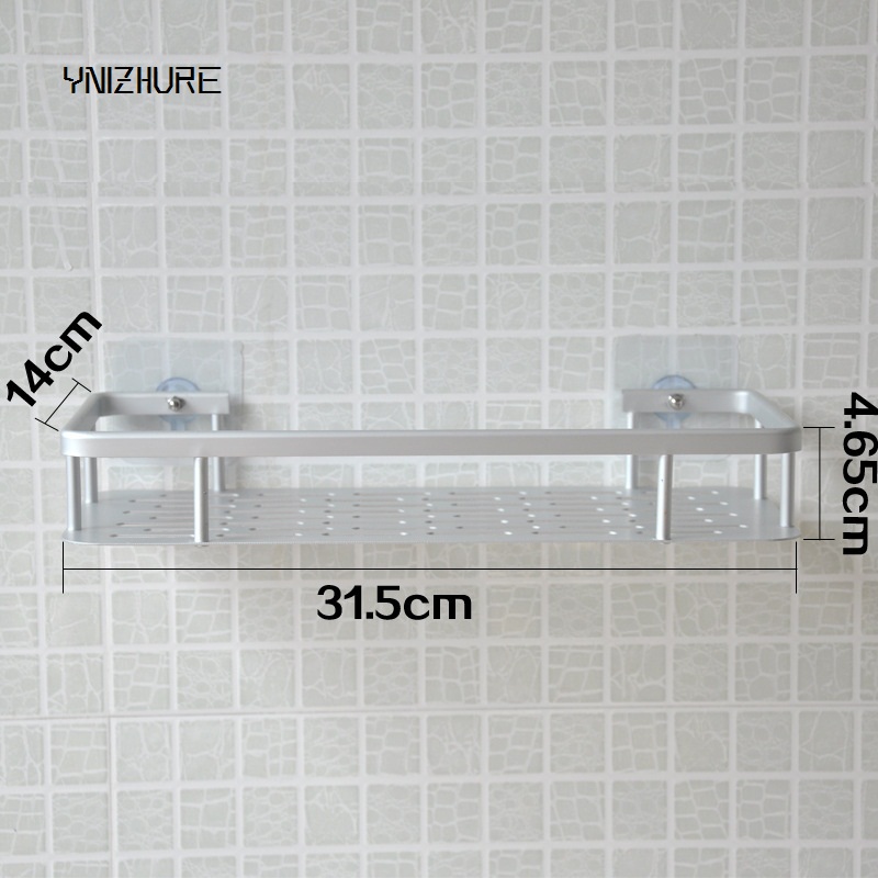 Kitchen Bathroom Bathroom Creative Shelf Sucker Wall Mounted Space Aluminum Storage Shelf Single Layer Nails No Punch Hook|shelf sucker|sucker shelfwall bathroom shelves - AliExpress