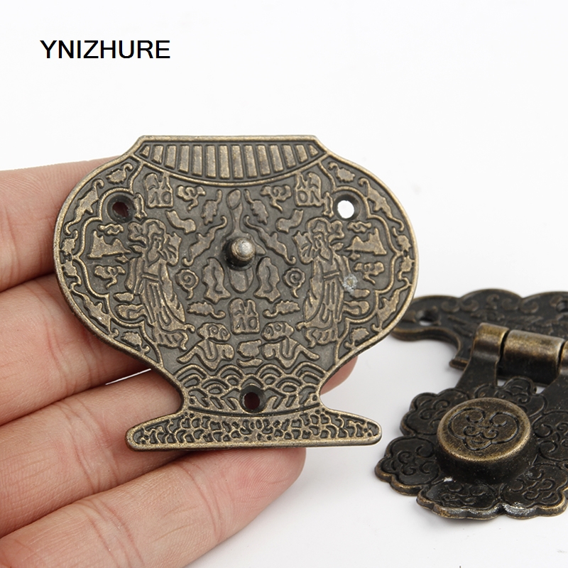 10PCS 63*78mm Antique Box Buckle lock Hasp Vase Shape carved antique Bronze Zinc Alloy Hardware Accessories Decorative Hardware|lock hasp|box bucklehasp lock - AliExpress