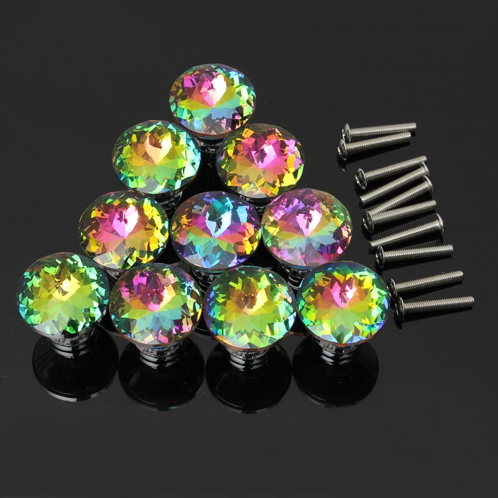 10pcs Door Knobs Crystal Shape Colorful Drawer Cupboard Wardrobe Diamond Glass Alloy Cabinet Furniture Handle Pull 30mm|knobs crystal|door knob crystalhandle pull - AliExpress