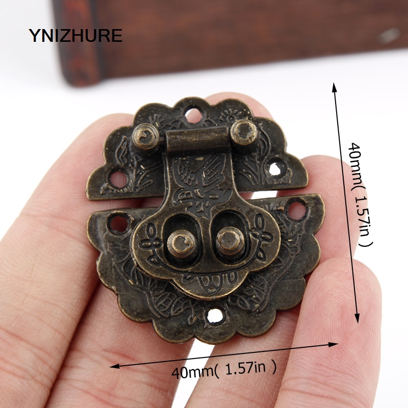 20PCS 40*40mm Ancient Zinc Alloy Small Lock Button with Ancient Lap Button Flower and Bird Box Button Decorative Button Diameter|Hasps|   - AliExpress