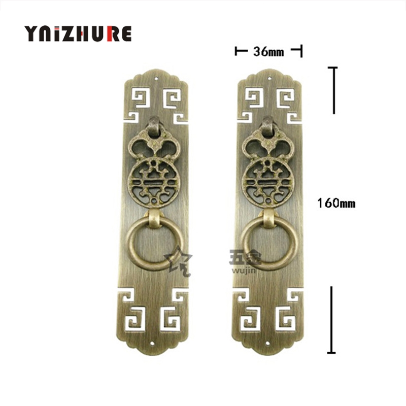 Antique Door handle Retro Brass Furniture Handles Cabinet Doors Double Doorhandle decoration accessories screw mounting|Cabinet Pulls|   - AliExpress