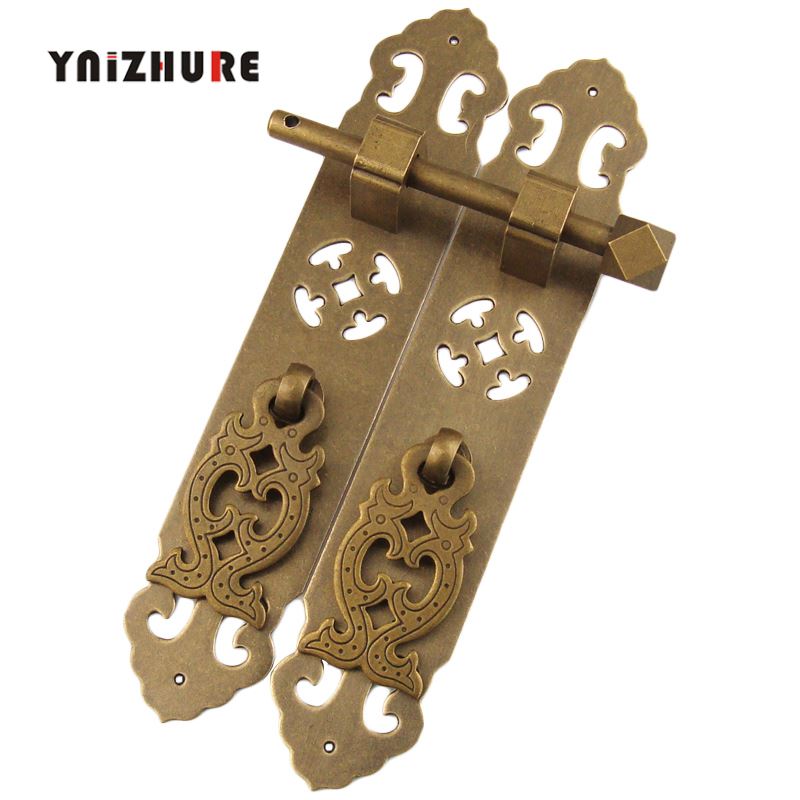 1pair Chinese Antique Furniture Handle Classic Bookcase Pure Copper Handle Cupboard Wardrobe Door Drawer Retro Handle|Cabinet Pulls|   - AliExpress