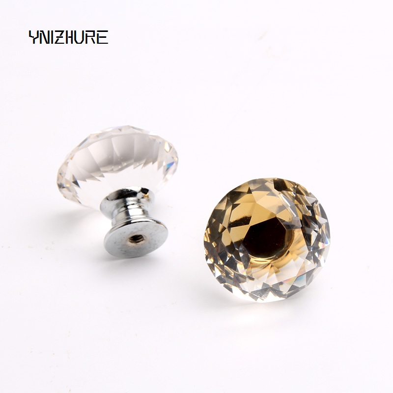 1pc 30mm Hot Sale Freeshipping  Clear Diamond Shape Crystal Glass Pull Handle Cupboard Cabinet Drawer Door Furniture Knob|furniture knobs|glass pull handlespull handle - AliExpress