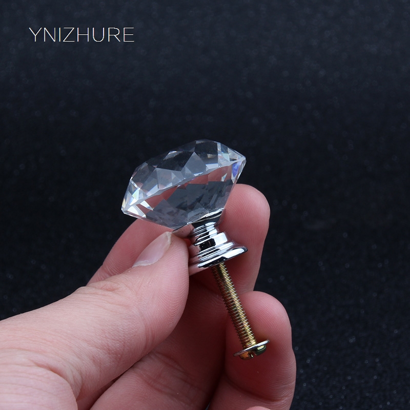 Top Brand Quality 1pack/10 Pcs 30mm Diamond Shape Crystal Glass Drawer Cabinet Knob Pull Handle Kitchen Door Wardrobe Hardware|cabinet knobs|handle kitchendoor wardrobe - AliExpress