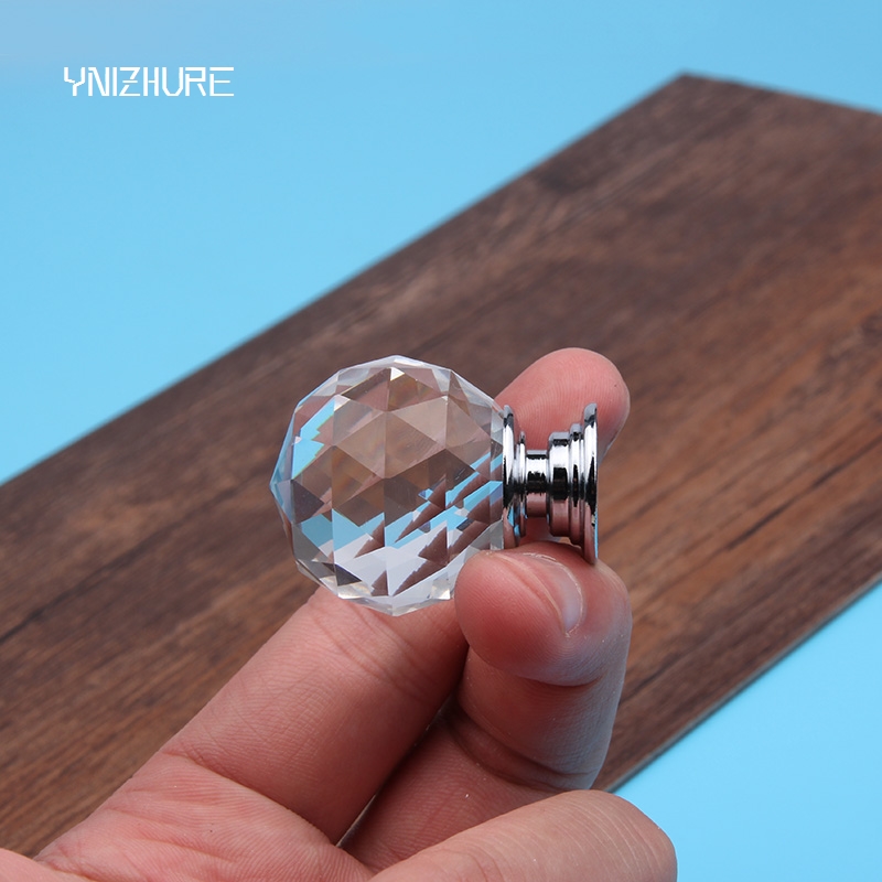 10pcs/lot 30mm Tiradores Muebles Hot  Clear Crystal Glass Cupboard Door Drawer Knobs Pull Handle Sliver Kitchen|drawer knobs|tiradores mueblesknob pull handle - AliExpress