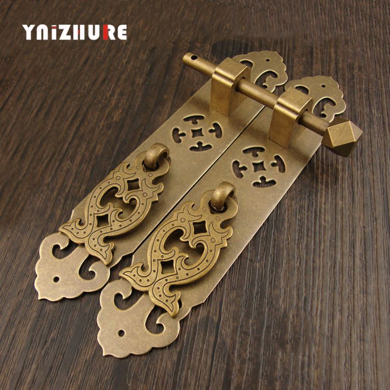 1pair Chinese Antique Furniture Handle Classic Bookcase Pure Copper Handle Cupboard Wardrobe Door Drawer Retro Handle|Cabinet Pulls|   - AliExpress