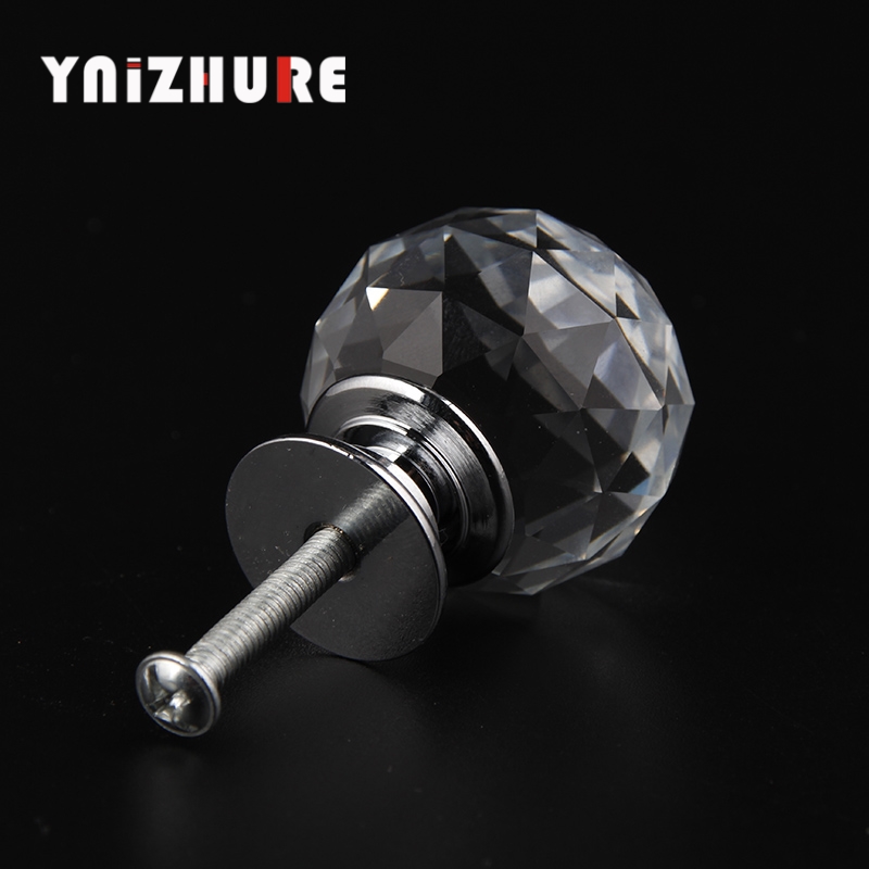 YNIZHURE 30mm Quality Crystal Ball Design Clear Crystal Glass Knobs Cupboard Drawer Pull Kitchen Cabinet Wardrobe Handles Hardwa|Cabinet Pulls|   - AliExpress