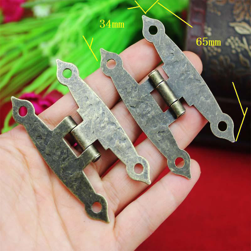 50pcs 65 * 34MM antique wooden box hinge metal hinge H type 4 hole flat piece H type hinge link|wooden box hinge|box hingesmetal hinge - AliExpress