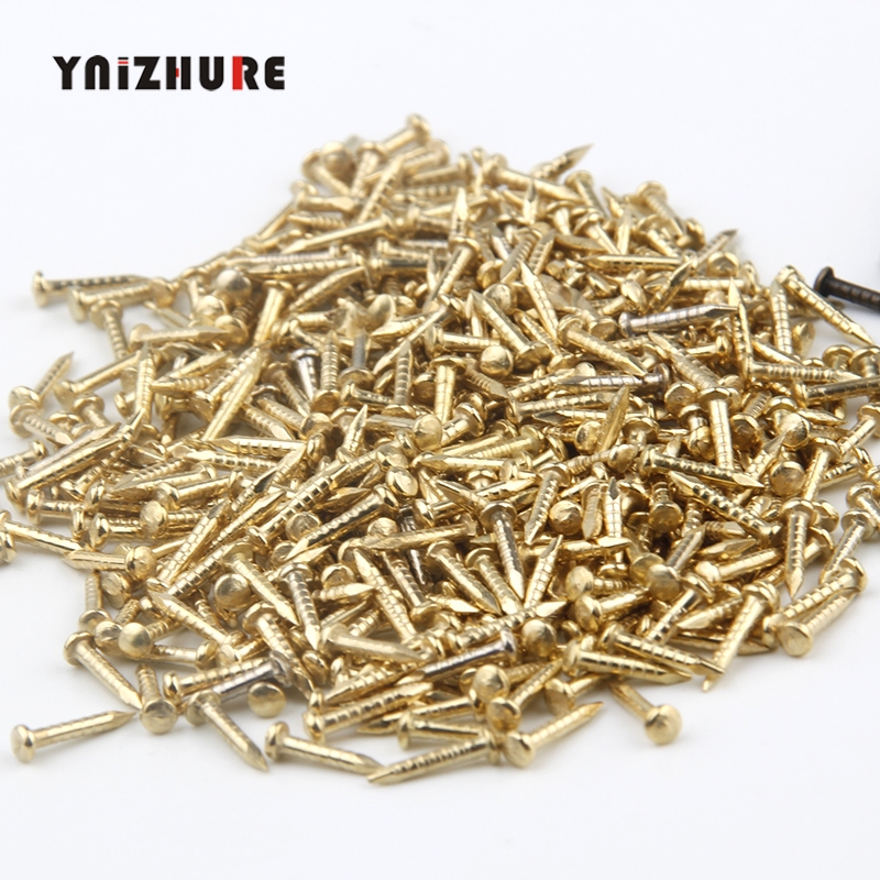 YNIZHURE 6mm 8mm 10mm 300PCS Round Furniture drum nail Fit Hinges Flat Round Head Phillips Cusp Fasteners Hardware gold bronze|Nails|   - AliExpress