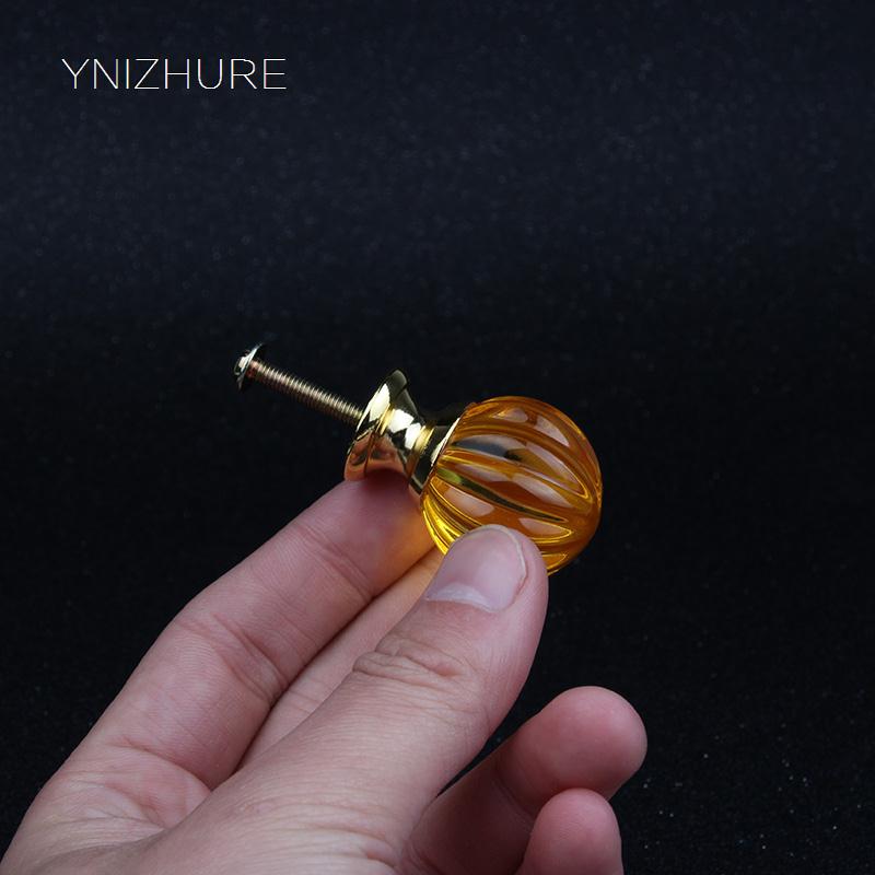 Puxadores Puxador Golden 30mm Crystal Glass Pumpkin Ball Shape Knob Furniture Drawer Cabinet Moving Door Dresser Handle Kitchen|handle kitchen|dresser handlesknobs furniture - AliExpress