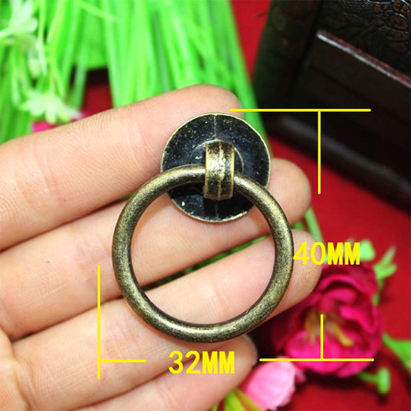 10PCS 40mm * 32mm Vintage Bronze cabinet knob / zinc alloy drawer pull ring hardware for kitchen Cupboard closet door handles|bronze cabinet knobs|cabinet knobspull ring - AliExpress