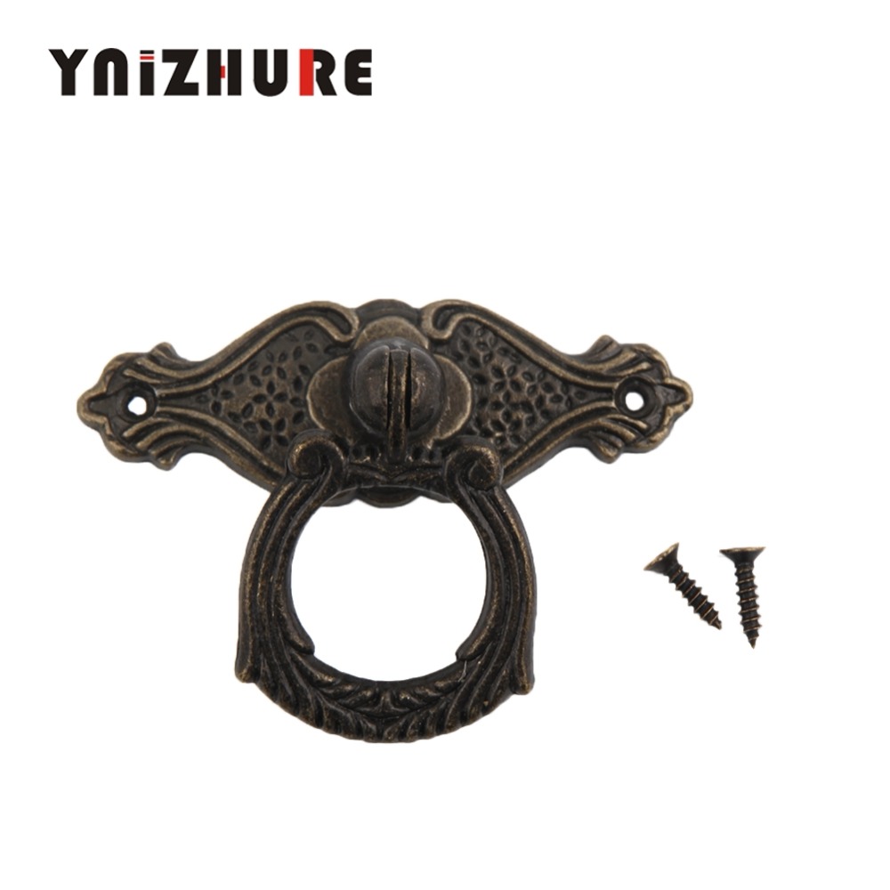 YNIZHURE 10PCS Antique Furniture Handles Vintage Cabinet Knobs Kitchen Cupboard Dresser Door Drawer Ring Pull Handles 65*50MM|Cabinet Pulls|   - AliExpress