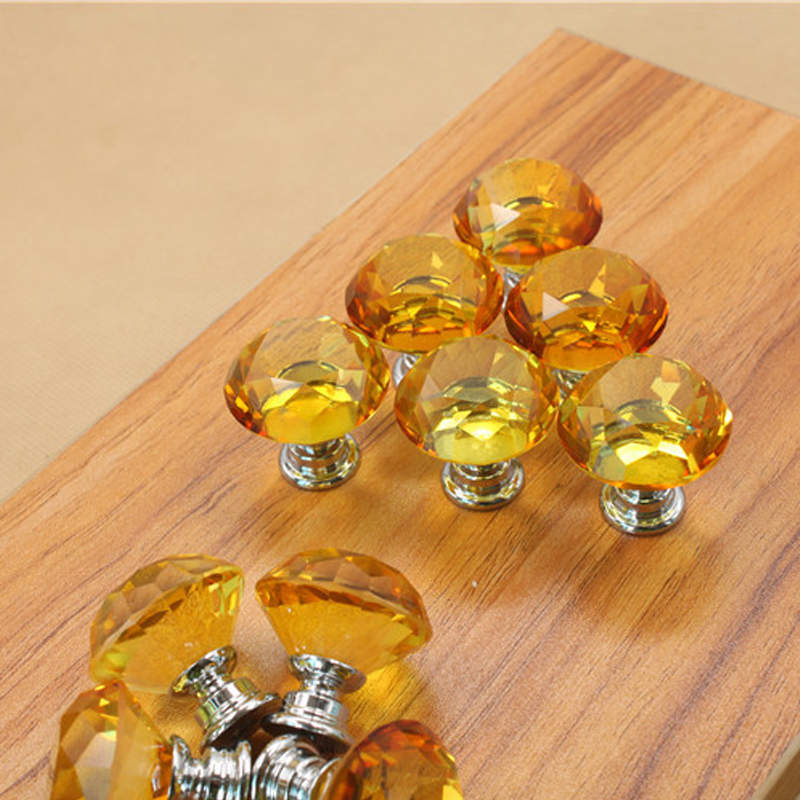 10PCS/Set Yellow Metal Crystal Door Handles Glass Diamond Pulls Knobs Wardrobe Kitchen Cabinet Cupboard Drawer Furniture Knob|knob wardrobe|pull knobfurniture knobs - AliExpress