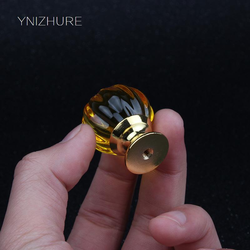 Puxadores Puxador Golden 30mm Crystal Glass Pumpkin Ball Shape Knob Furniture Drawer Cabinet Moving Door Dresser Handle Kitchen|handle kitchen|dresser handlesknobs furniture - AliExpress