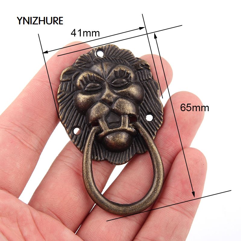 10pcs 41*65mm  New Furniture Handles Beast for Lion Head Antique Alloy Handle Wardrobe Drawer Door Pull Retro Decoration|door pull|furniture handledrawer pulls - AliExpress