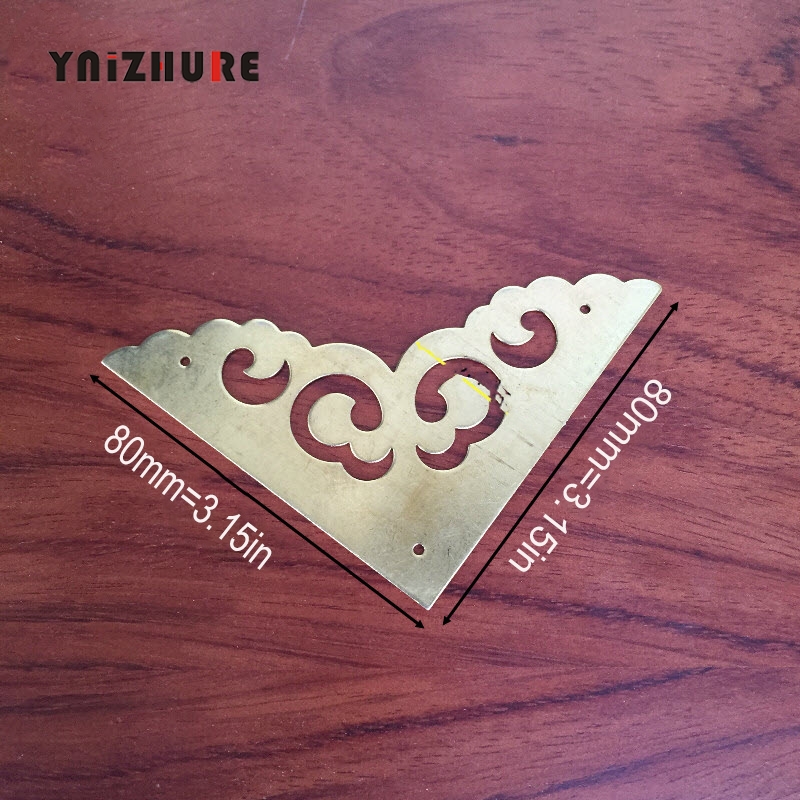 4PCS 80MM Antique Chinese Pure Copper Corner Cabinet Door Bin Jewelry Box Wrap angle All Copper Corner  Decoration 2 color|Corner Brackets|   - AliExpress