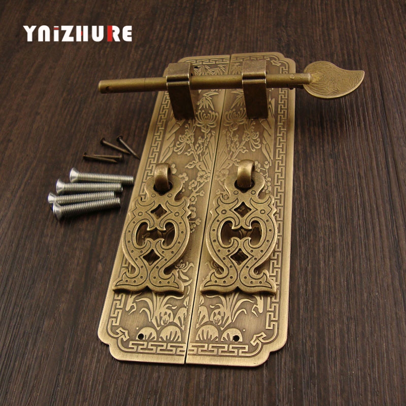 15cm/18cm Door Handle ChineseSstyle Retro Pure Copper Antiqu Furniture Handle Cabinet Pair Straight Handles|Cabinet Pulls|   - AliExpress