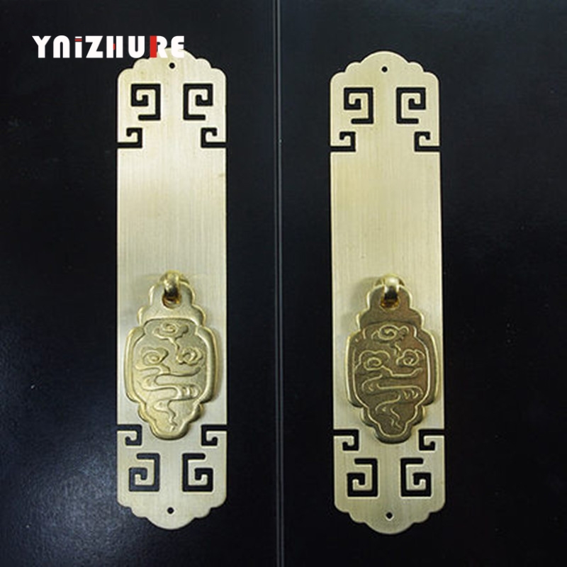 13/16 / 22cm wide3.5cm Antique Frniture Hole PatternStripe Copper DoorHandle Clouds Wardrobe Cabinet Handle Golden Bronzer|Cabinet Pulls|   - AliExpress