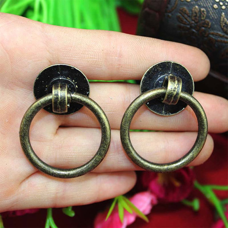 10PCS 40mm * 32mm Vintage Bronze cabinet knob / zinc alloy drawer pull ring hardware for kitchen Cupboard closet door handles|bronze cabinet knobs|cabinet knobspull ring - AliExpress