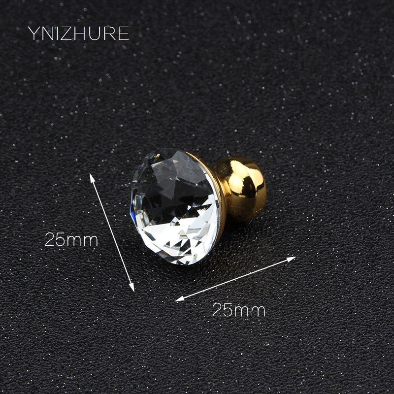 In Stock K9 Clear Crystal Diamond Drawer Knobs 25mm Golden Brass Base 10pcs Furniture Kitchen Cabinet Pull Handle Glass Diamond|cabinet pull handle|drawer knobspull handle - AliExpress