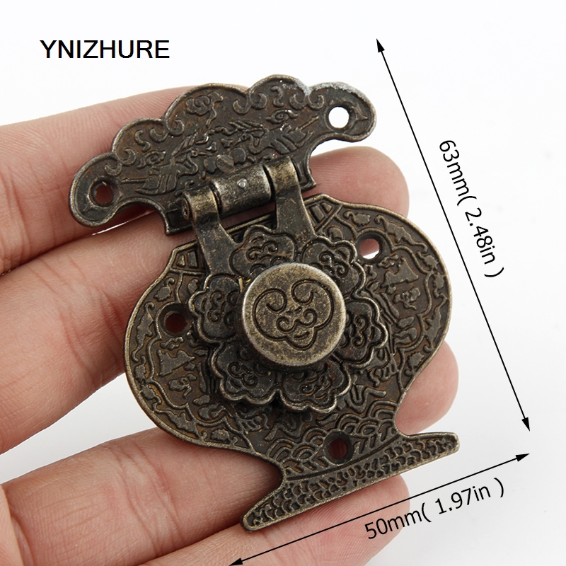 10PCS 63*78mm Antique Box Buckle lock Hasp Vase Shape carved antique Bronze Zinc Alloy Hardware Accessories Decorative Hardware|lock hasp|box bucklehasp lock - AliExpress