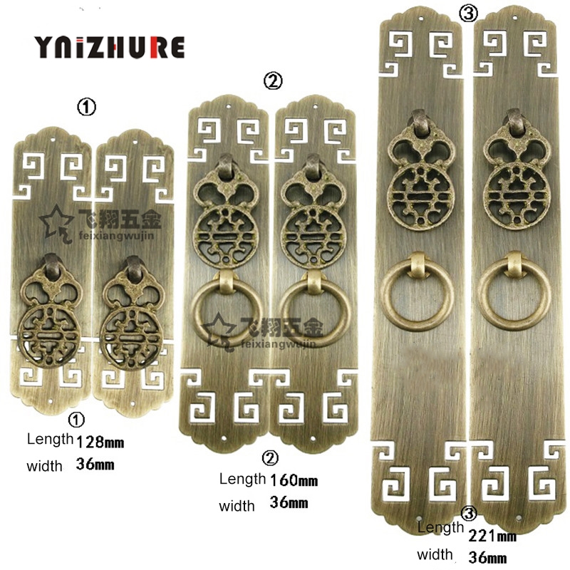 Antique Door handle Retro Brass Furniture Handles Cabinet Doors Double Doorhandle decoration accessories screw mounting|Cabinet Pulls|   - AliExpress