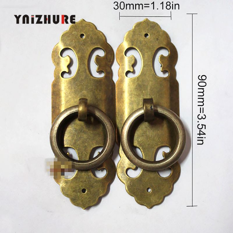 2pcs 90mm Chinese Antique Bronze Copper Door Cupboard Door Handle Arche|Cabinet Pulls|   - AliExpress