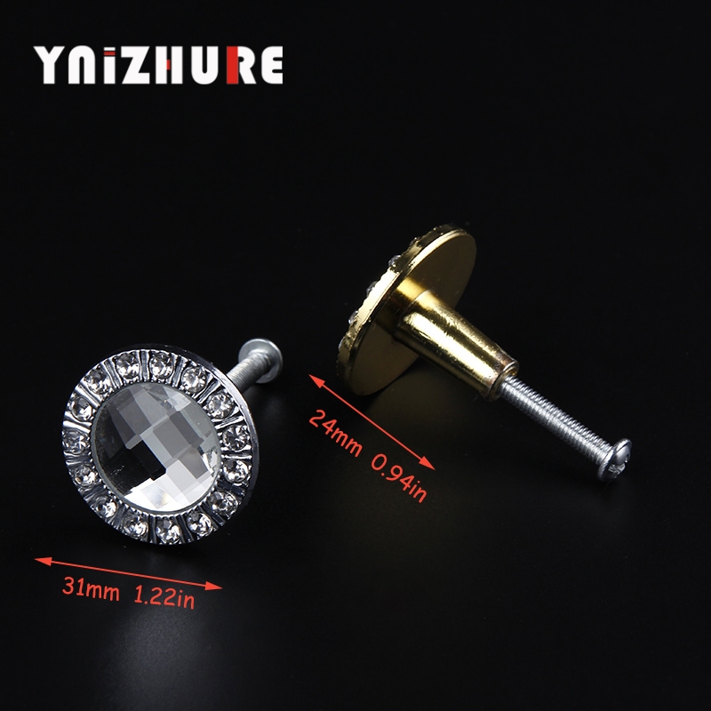 YNIZHURE 30mm Diamond Design Clear Crystal Glass Knobs Cupboard Drawer Pull Kitchen Cabinet Wardrobe Handles Furniture Hardware|Cabinet Pulls|   - AliExpress