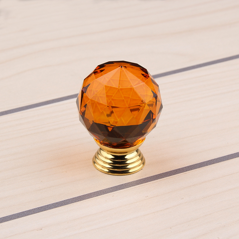 Hot 30mm 10PCS Orange Crystal Glass Handle Knob Furniture Door Kitchen Cabinet Drawer Wardrobe Ball Shape pull Handles YZ 3001|glass handles knobs|handle knobcrystal glass handles - AliExpress