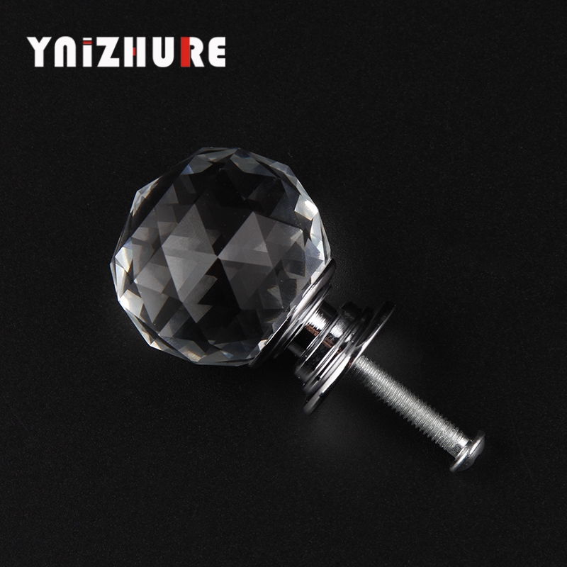 YNIZHURE 30mm Quality Crystal Ball Design Clear Crystal Glass Knobs Cupboard Drawer Pull Kitchen Cabinet Wardrobe Handles Hardwa|Cabinet Pulls|   - AliExpress