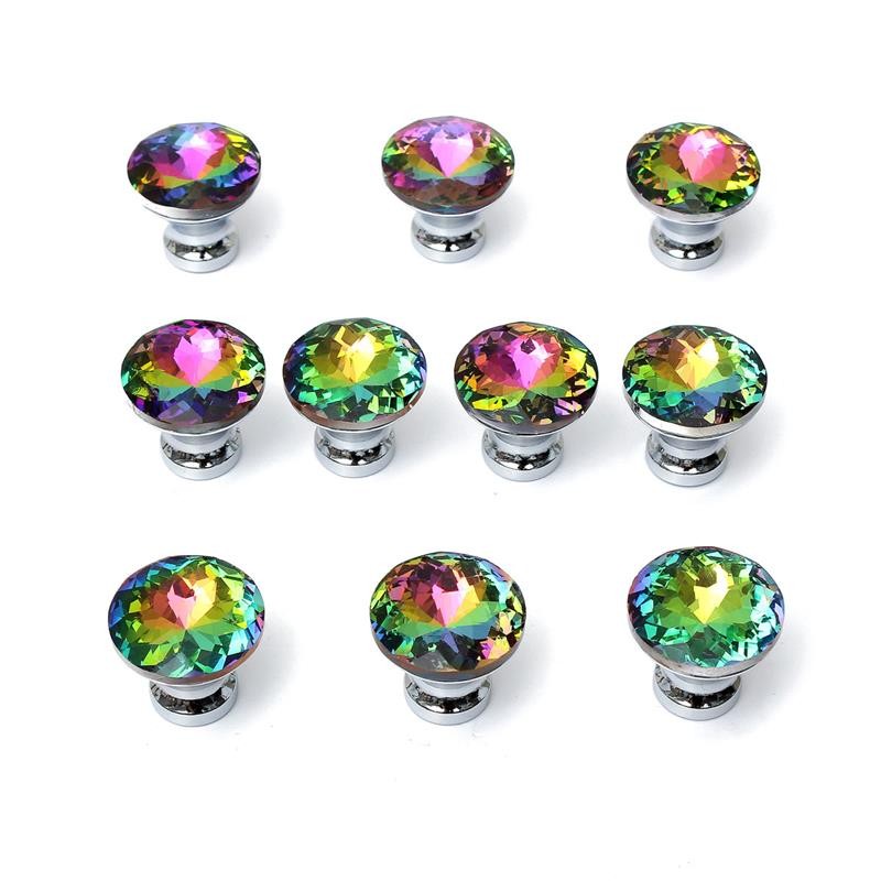 10Pcs Hot Selling  Multicolor Crystal Glass Clear Cabinet Knob Drawer Pull Handle Kitchen Door Wardrobe Hardware|cabinet knobs|handle kitchendoor wardrobe - AliExpress