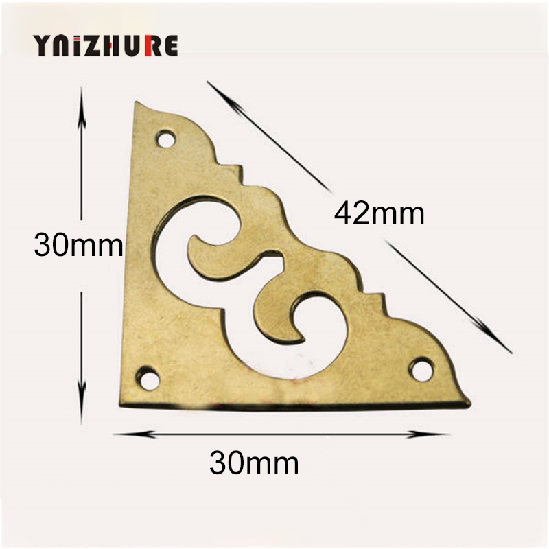 16pcs 30mm Chinese Antique Furniture Copper Wrap Angle Corner Piece Cabinet Door Corner Flower Piece Of Hardware Accessories|Corner Brackets|   - AliExpress