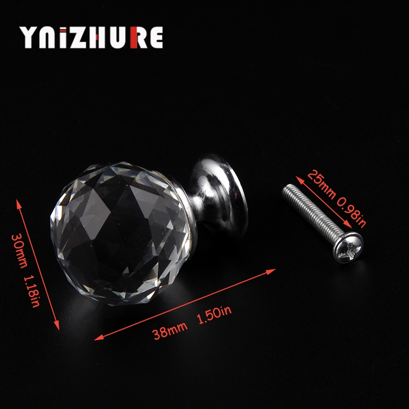 YNIZHURE 30mm Crystal glass ball Shape Design Crystal Glass Cupboard Pulls Drawer Knobs|Cabinet Pulls|   - AliExpress