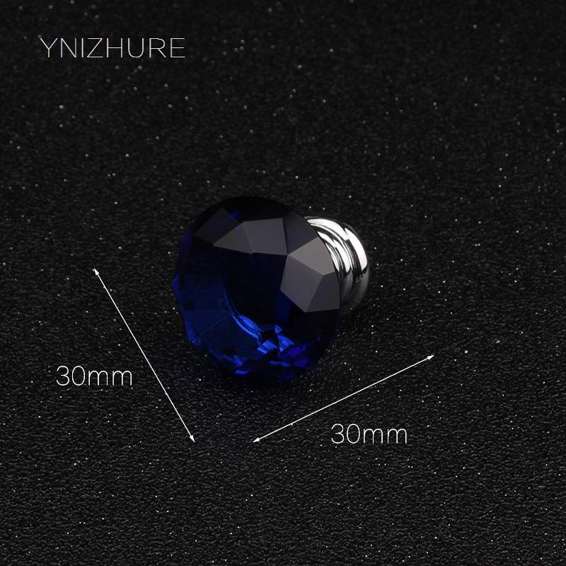 YNIZHURE Brand New 1pack/ 10Pcs Crystal Glass 30mm Blue Diamond Shape Knob Cupboard Drawer Pull Handle Hardware Accessories|drawer pull handles|pull handledrawer pulls - AliExpress