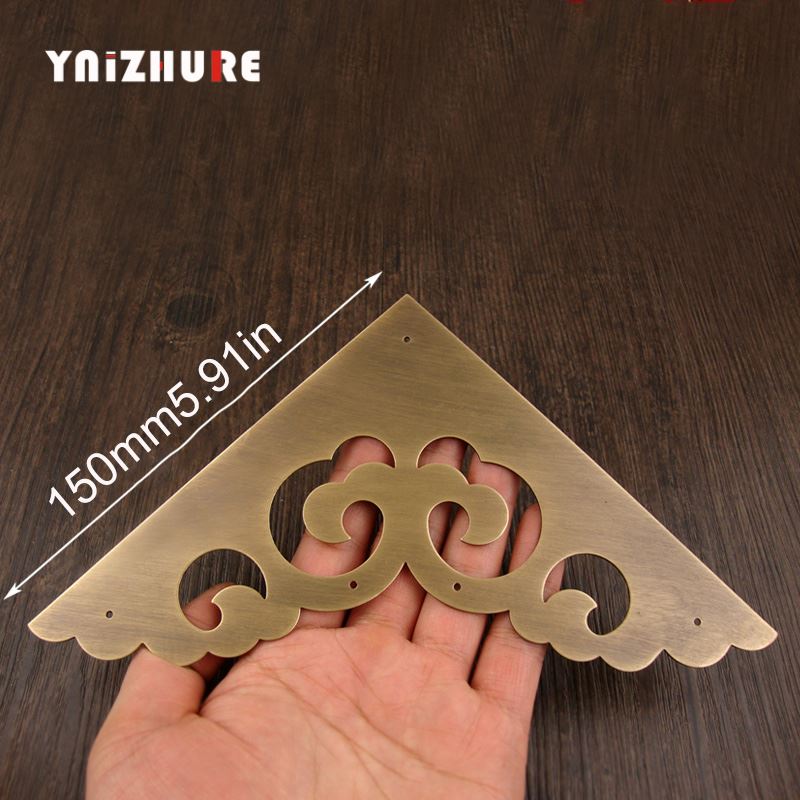 4PCS 150mm Door Angle Antique Chinese Style Copper Corner Cabinet Door Box   Copper Decorative Angle Flower Retro|Corner Brackets|   - AliExpress