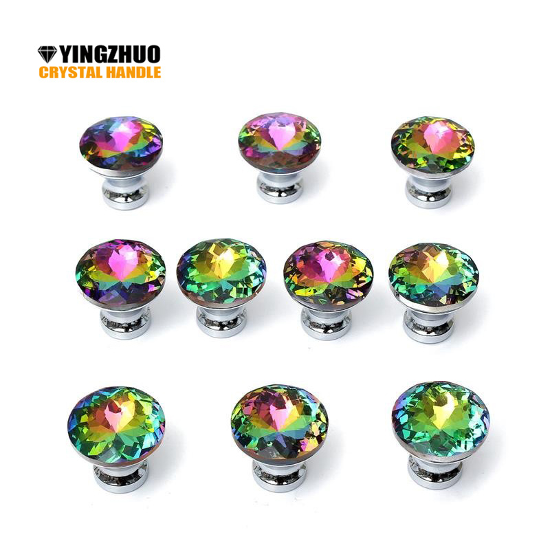 10pcs 30mm  K9 Crystal Glass Handle Knob With Screw  Furniture Door Kitchen Cabinet Drawer Wardrobe Diamond Shape pull Handle|glass handles knobs|handle knobcrystal glass handles - AliExpress