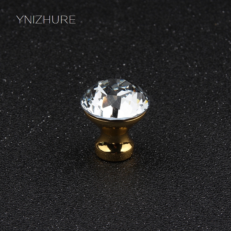 In Stock K9 Clear Crystal Diamond Drawer Knobs 25mm Golden Brass Base 10pcs Furniture Kitchen Cabinet Pull Handle Glass Diamond|cabinet pull handle|drawer knobspull handle - AliExpress