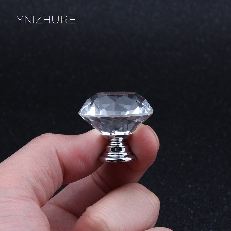 Top Brand Quality 1pack/10 Pcs 30mm Diamond Shape Crystal Glass Drawer Cabinet Knob Pull Handle Kitchen Door Wardrobe Hardware|cabinet knobs|handle kitchendoor wardrobe - AliExpress