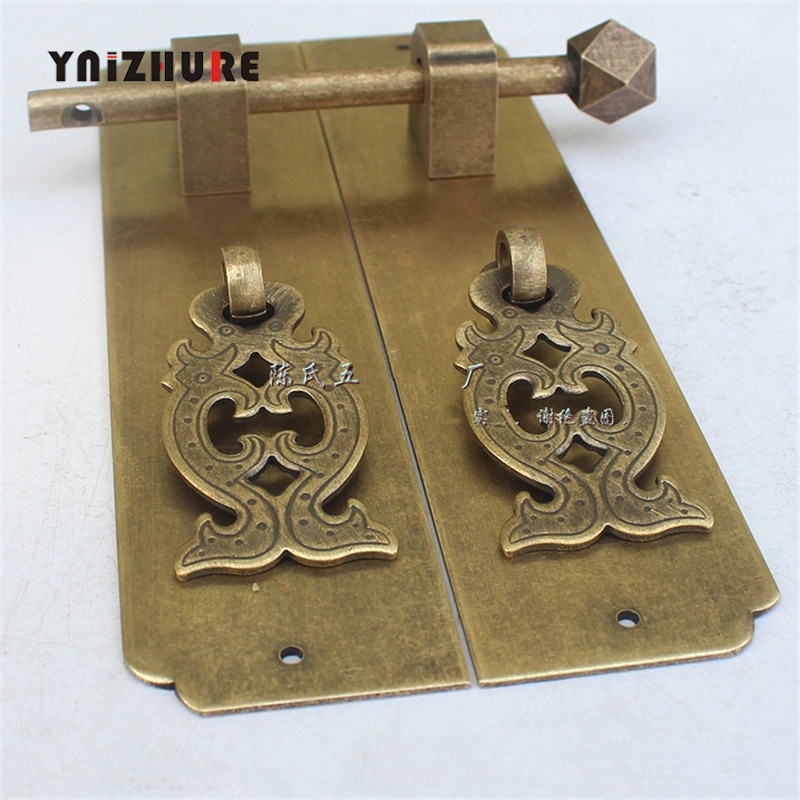 2pcs Aabinetry CopperLocks Door Straight Strip Handle Chinese Style Retro Cabinet Strip Double Door Furniture Cupboard Handle|Cabinet Pulls|   - AliExpress